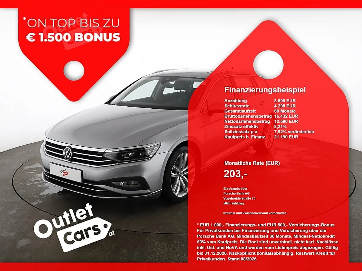 VW Passat 2021 – € 22.990, 126 524 km – Bild 1 von 27