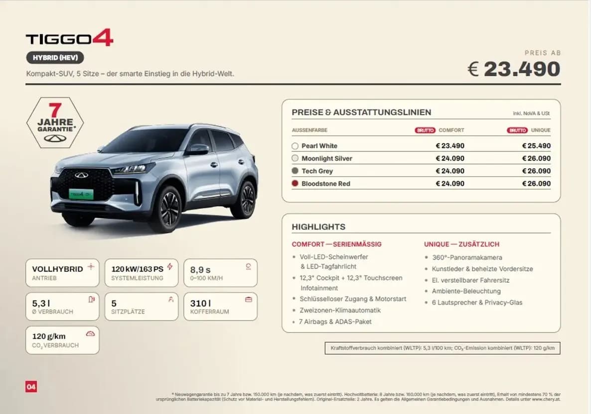 Chery Tiggo 4 2026 – € 25.490, 10 km – Bild 1 von 1