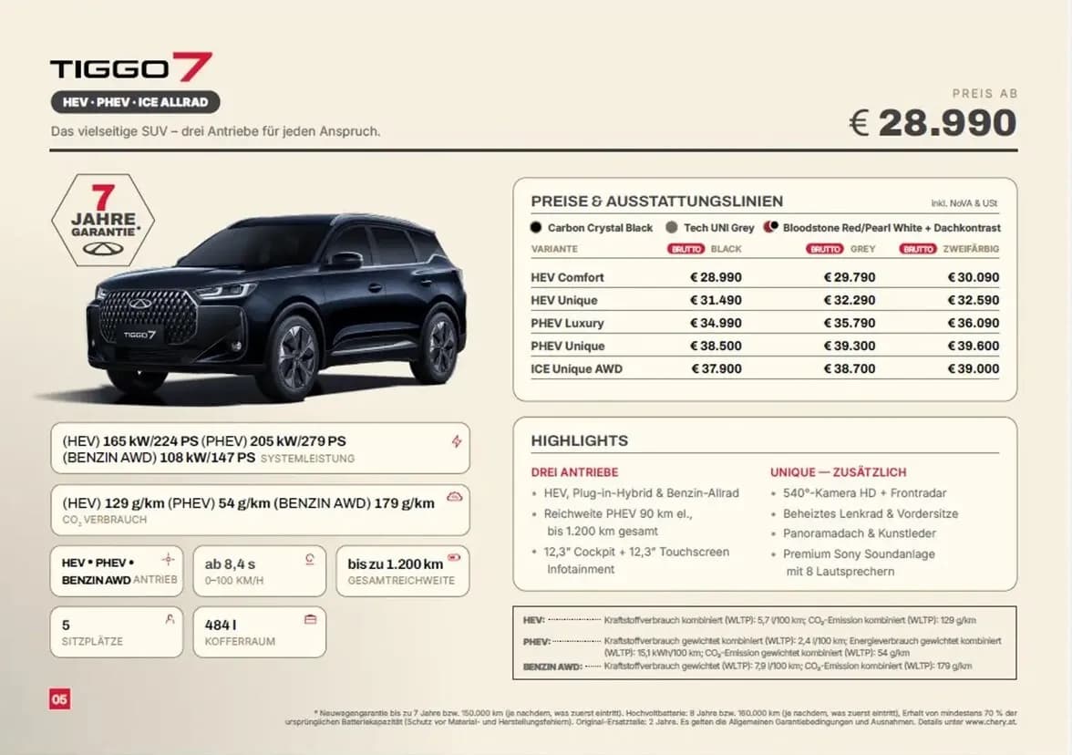 Chery Tiggo 7 – € 37.900, 0 km – Bild 1 von 1